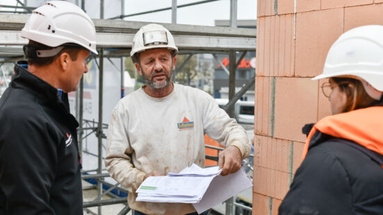 Instruktion Baustelle Stockfoto