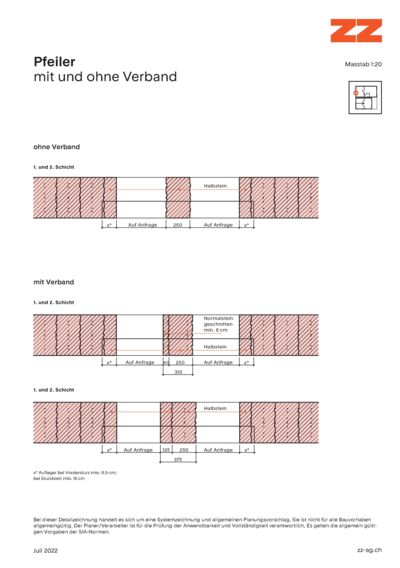 63 Pfeiler Porotherm - CAD Zeichnung