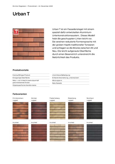 Produktblatt Fassade Urban T