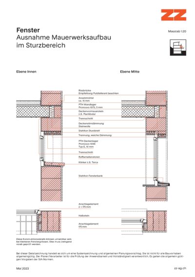 60 Fenster Porotherm - CAD Zeichnung