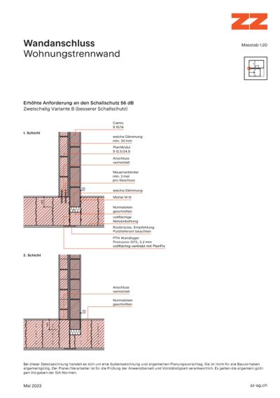 66 Wandanschluss Porotherm - CAD Zeichnung