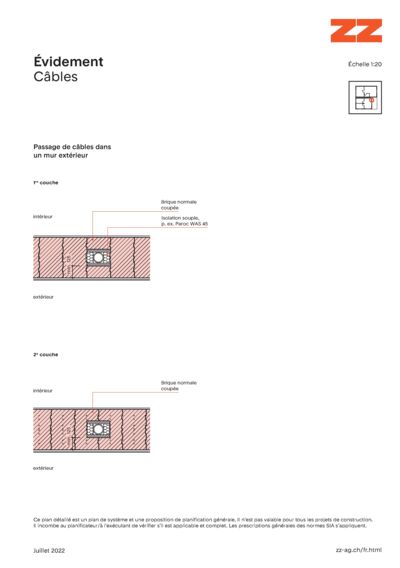70 Évidement Porotherm - dessin CAO