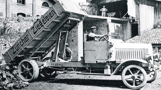 Geschichte Z&uuml;rcher Ziegeleien Lastwagen um 1920